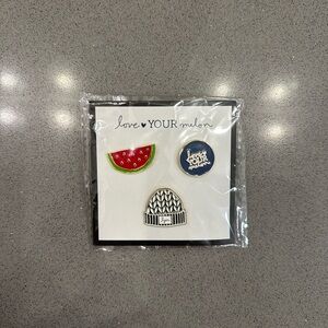 NEW! Love Your Melon Pin Accessory Set - Watermelon, logo, and hat
